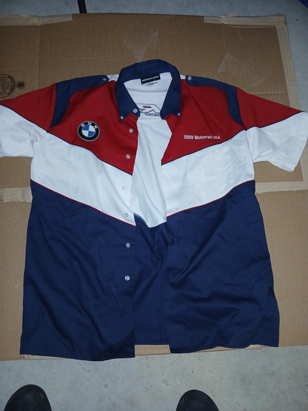 BMW Men's Colorblock Button-Down Shirt in Red, White & Navy